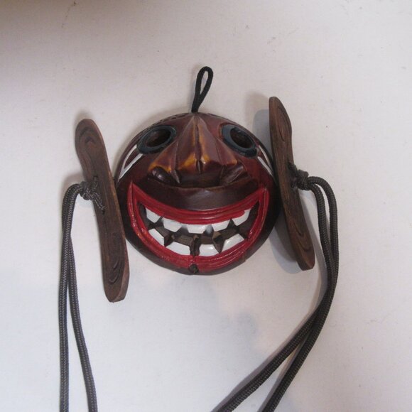 VTG Handmade Wooden African Mini Masks Male & Female Wall Home Decor Pair - Picture 2 of 5